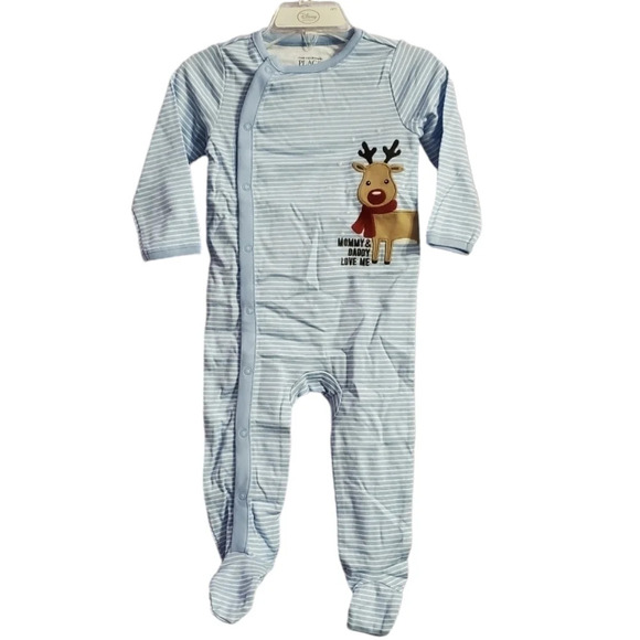 NWT The Children's Place Baby Boy's Footed Christmas Pajamas Bodysuit 6 - 9 M - Picture 2 of 5